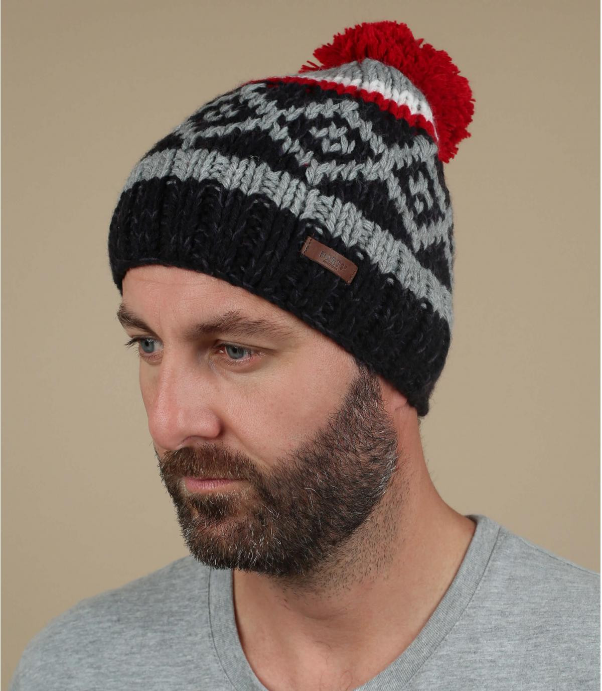 cappello rosso nappa modello blu Issak Beanie navy cappello rosso nappa modello blu Issak Beanie navy